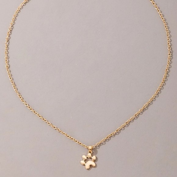 NEW Paw Print Golden Necklace - Picture 3 of 3